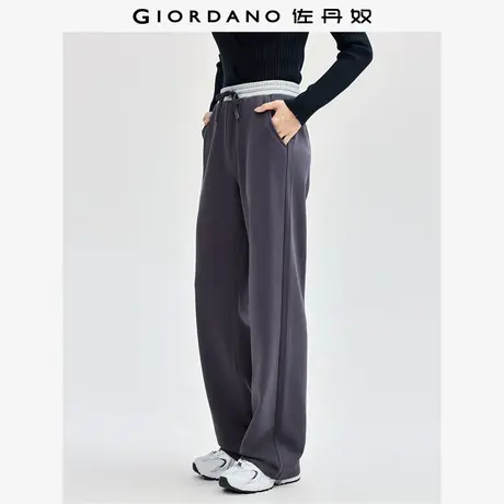 佐丹奴裤子女装撞色抽绳松紧腰针织卫裤长裤 05414851商品大图