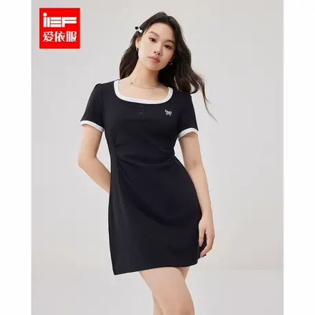 IEF/爱依服大码女装2025夏季新款微胖韩版简约设计感显瘦连衣裙商品大图