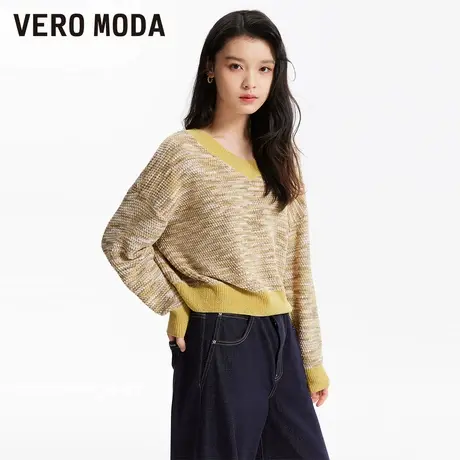 Vero Moda奥莱针织衫女春秋新款优雅女人休闲舒适长袖V领毛衣上衣商品大图