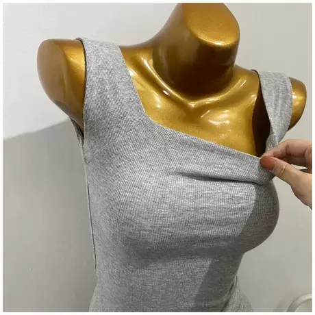 chao百搭！好穿！方领紧身无袖背心女ins韩国新款修身打底衫吊带商品大图