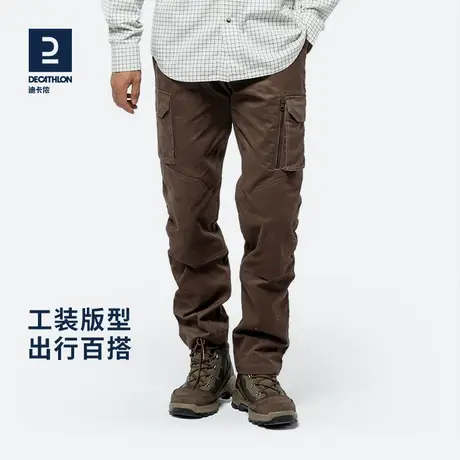 迪卡侬旗舰店工装裤男裤子宽松直筒裤潮流秋季纯棉休闲长裤男OVHU商品大图