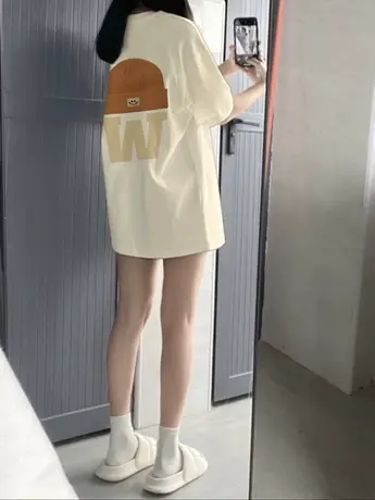 hiphop大码美式潮牌T恤女夏季纯棉情侣上衣ins复古风显瘦学生短袖商品大图