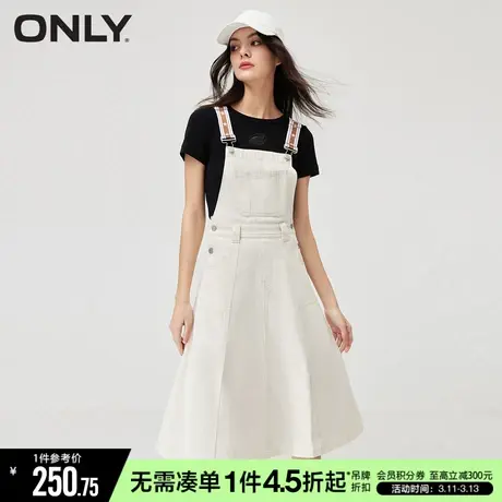 ONLY秋季时尚气质A字中长款背带牛仔连衣裙女|123242046商品大图