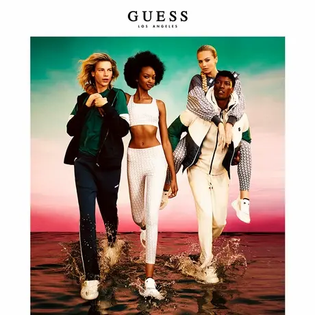 GUESSATHLEISURE女满幅印花高弹打底裤-O1BA24MC03W商品大图