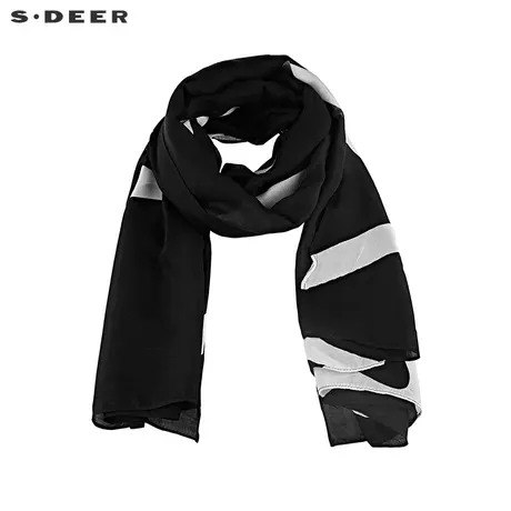 sdeer圣迪奥撞色印花休闲围巾S20383774图片