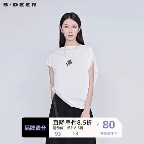 sdeer圣迪奥不规则刺绣蝙蝠袖上衣S20280414图片