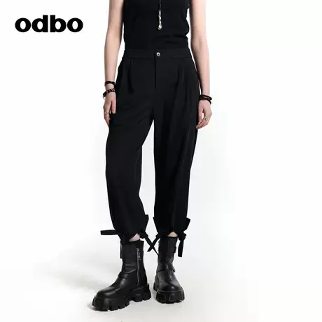 odbo/欧迪比欧设计师品牌2025春夏新款女士休闲裤设计感西装长裤商品大图