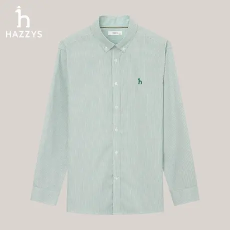 【挺括牛津纺】Hazzys哈吉斯秋季男士净色商务衬衣长袖棉质衬衫潮商品大图