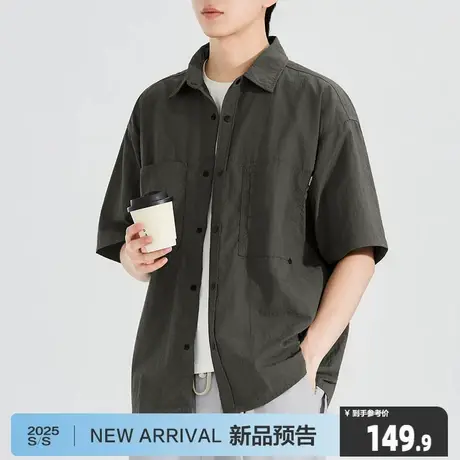 唐狮2025夏季新款短袖衬衫男美式工装复古休闲宽松衬衣外套潮7.11商品大图