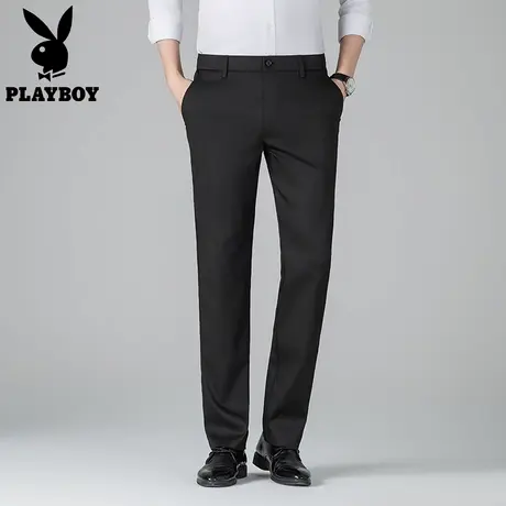 【莱赛尔天丝】花花公子新款梭织西装裤商务休闲裤直筒弹力西裤男图片