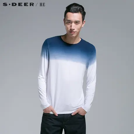 【会员日】sdeerhe圣迪奥男装独特简约吊染渐变T恤H14170268图片