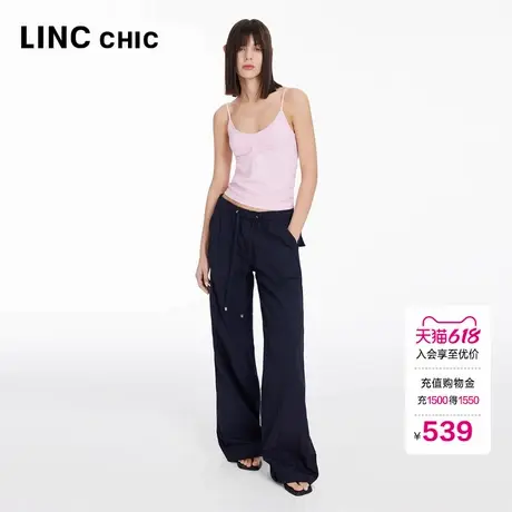 LINC金羽杰伞兵裤女户外穿搭宽松垂感直筒裤降落伞裤长裤子女款图片