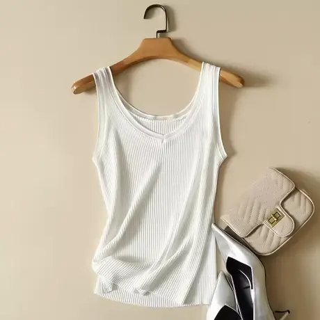 吊带背心女2022夏季新款宽松大码冰丝针织衫内搭打底t恤无袖上衣商品大图