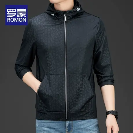罗蒙防晒衣男士2025新款夏季超薄透气防水户外防晒服宽松连帽外套商品大图