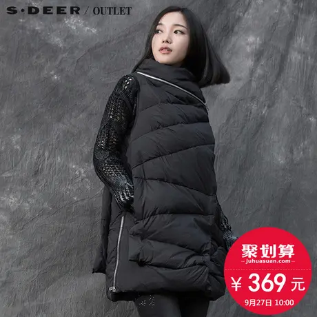 s.⛄deer【⛅聚】⛎圣迪奥酷感A廓斜襟羽绒背心S15481680商品大图