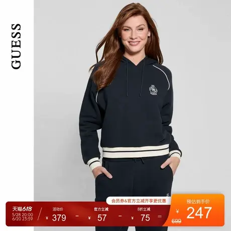 GUESS女士运动休闲舒适连帽长袖卫衣-V4BQ05KCHU1图片