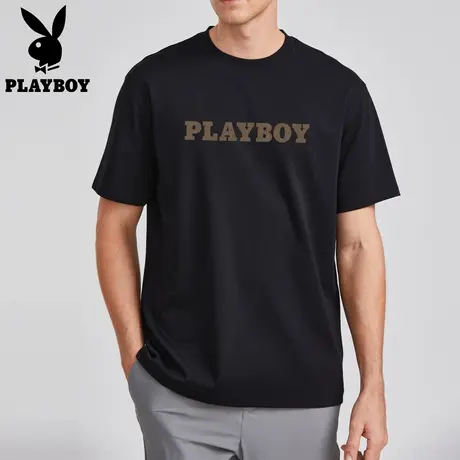 【持久如新】花花公子男士短袖t恤2025新款夏季透气休闲百搭上衣T图片