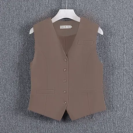 西装马甲女小背心春夏秋薄新款修身外搭坎肩短款无袖外穿V领马夹商品大图