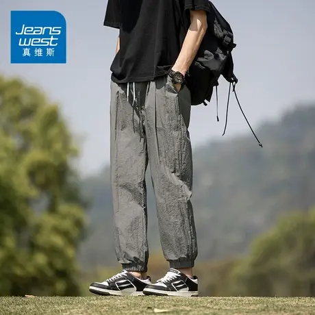 KZ真维斯束脚男裤子工装休闲裤男士运动卫裤2025年新款春秋季男装商品大图