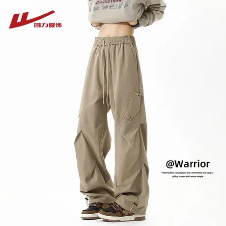 回力美式伞兵工装裤男士春秋季2025新款宽松直筒阔腿男生休闲长裤商品大图