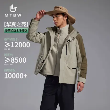 【林系列】美特斯邦威冲锋衣2025春季新款插肩摇粒绒二合一外套图片
