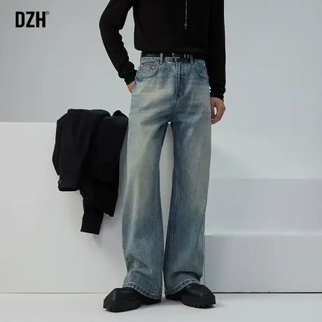 男士蓝色牛仔裤男直筒潮牌美式2025年新款休闲长裤百搭老爹裤复古图片