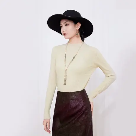 希区瑞普新款半高领针织衫内搭打底女冬季加厚毛衣修身长袖商品大图