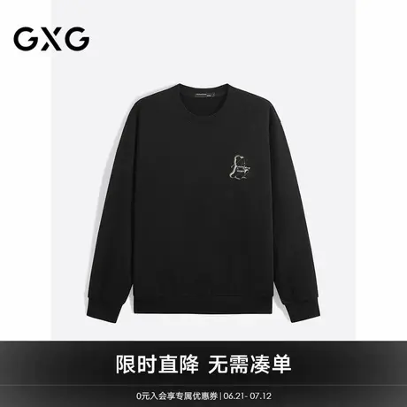 2024年秋季新品GXG小熊印花潮搭宽松舒适圆领卫衣男商品大图