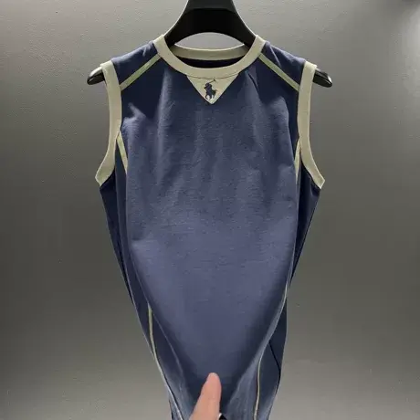 2025夏季新款男士冰丝棉背心时尚潮流休闲上衣服男装无袖T恤男款图片