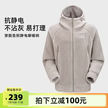 骆驼男装抓绒外套户外男款羊羔绒加厚保暖登山连帽徒步休闲新款商品大图