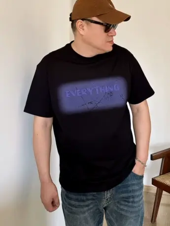 大依无忧夏新款大码男装简约字母潮胖子加肥加大男士圆领短袖t恤商品大图