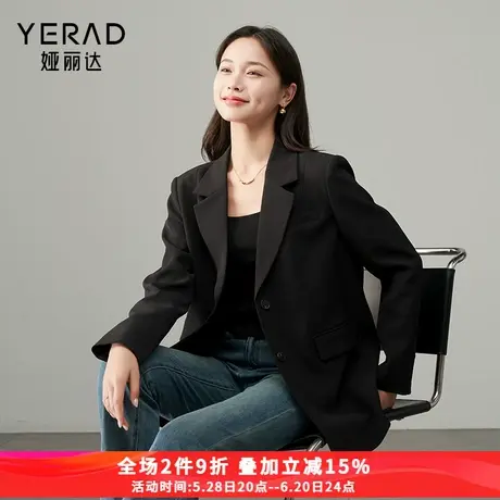 娅丽达高级感通勤职业灰色西装外套女2025春季新款小个子休闲西服商品大图