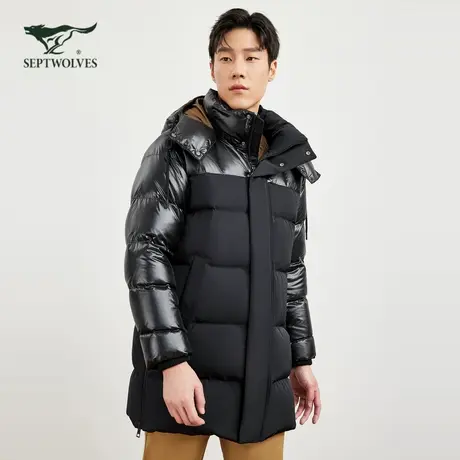 七匹狼中长款羽绒服男士2025新款秋冬季加厚外套连帽中年爸爸男装图片