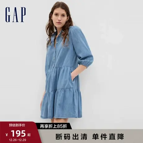 Gap女装早春纯棉宽松美式牛仔裙宽松连衣裙休闲时尚蛋糕裙508764商品大图