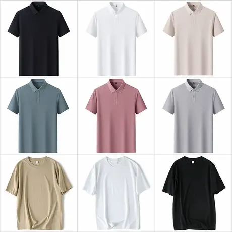 凉感抗菌雅鹿中青年2025新款冰丝休闲裤男百搭POLO衫T恤短裤套装图片