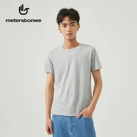 美特斯邦威短袖T恤男新款春季时尚潮流舒适百搭常年净色圆领上装图片