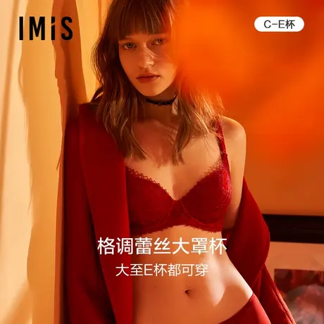 爱美丽IMIS商场内衣女大胸显小蕾丝薄款收副乳防下垂文胸IM12BIV1商品大图