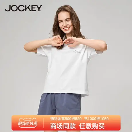 Jockey睡衣女夏季纯棉短袖短裤薄款家居服套装夏天可爱宽松睡衣女商品大图