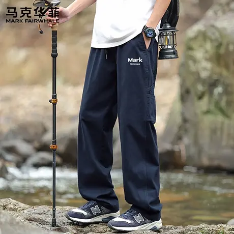 马克华菲工装裤男士夏季宽松直筒2025新款潮牌美式纯棉休闲裤子X图片