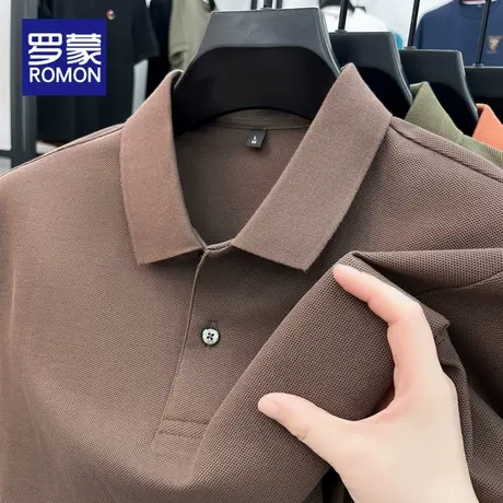 罗蒙夏季t恤男短袖衣服2025新款潮流半袖上衣男士翻领休闲POLO衫商品大图