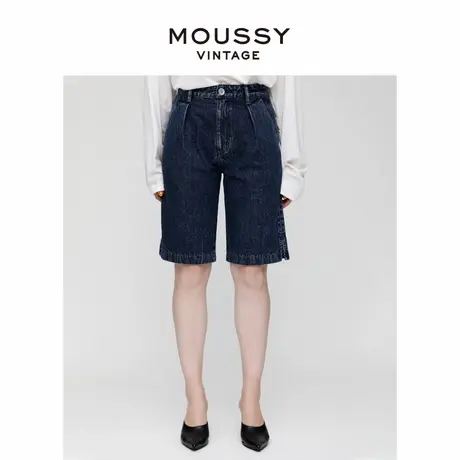 MOUSSYVINTAGE 复古水洗做旧捏褶牛仔短裤女540FSC11-1210商品大图
