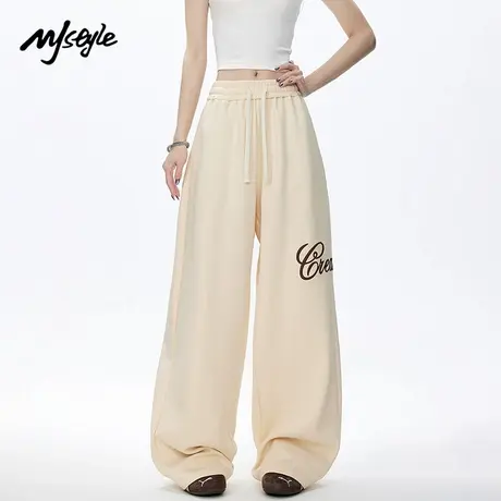 MJ STYLE美式休闲裤女2025夏季新款宽松直筒阔腿裤运动百搭长裤商品大图