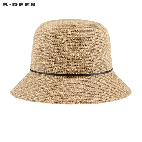 sdeer圣迪奥女装2022夏装新品复古休闲绑带草帽遮阳帽S22283614图片