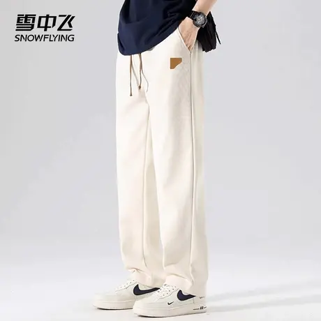 雪中飞休闲裤2025春夏新款宽松潮流时尚系绳男士款亲肤不起球长裤图片