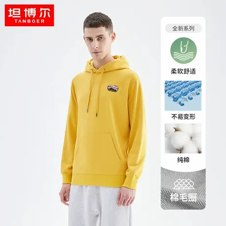 坦博尔2022初春新款时尚连帽男士上衣小众宽松休闲潮流纯棉卫衣图片
