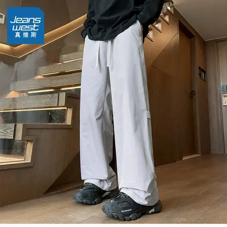 WX真维斯男装潮流山系纯色长裤 2025秋季新品男士休闲小众裤子潮图片