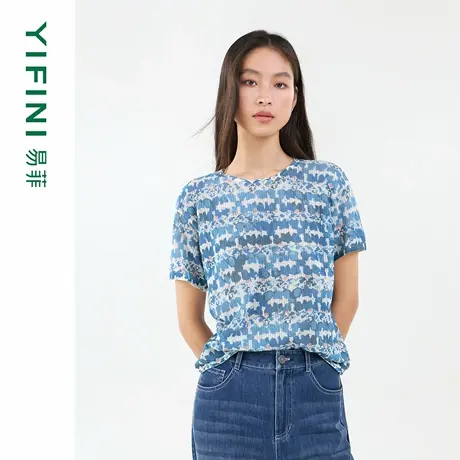 [专柜同款]易菲宽松短款毛衫图片