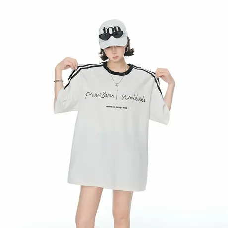 YEP2025夏季新款印花T恤短袖情侣款纯棉潮酷ins风宽松半袖上衣图片