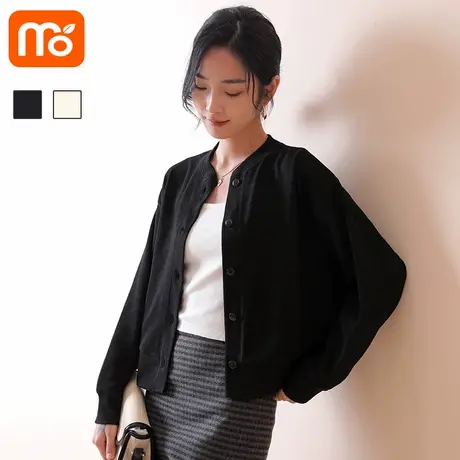 圆领宽松显瘦户外短款外套2025新款春季女装新款单排扣休闲上衣图片