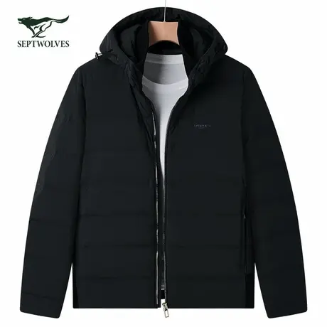 七匹狼男士短款羽绒服2025新款秋冬季薄款连帽外套中年爸爸男装潮图片